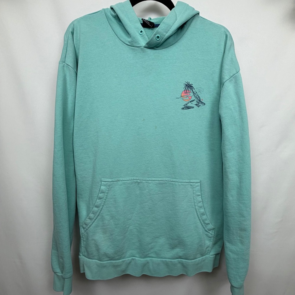 Hurley Mens Graphic Hoodie Mint Green Aqua Beach Surf Pullover CW0857 Size M